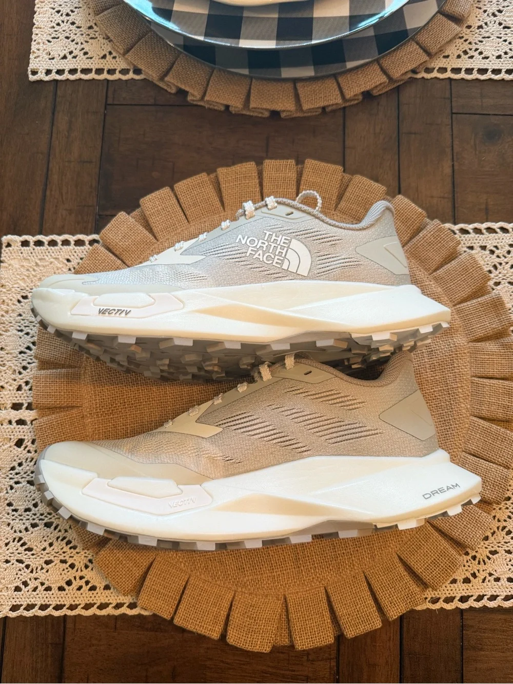 The North Face light beige